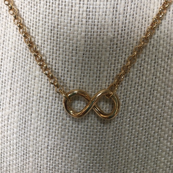 14KT Gold Italy Designer Infinity Rolo Necklace - Picture 8 of 8